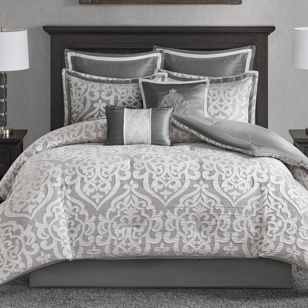 House of Hampton® Tess Damask 8 Piece Comforter Set & Reviews Wayfair